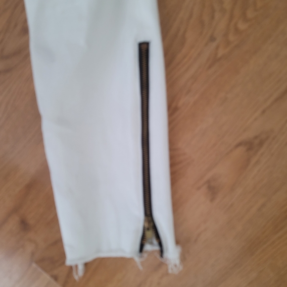 Mother Looker White Denim With Zipup Ankle 26 - Picture 5 of 7